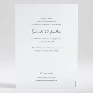 Faire-part de mariage Artisanal*Faire-part Elégant Fashion