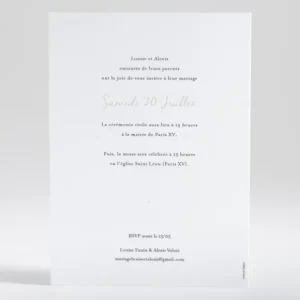 Faire-part de mariage Artisanal*Faire-part Elégant Fashion