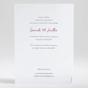 Faire-part de mariage Artisanal*Faire-part Elégant Fashion