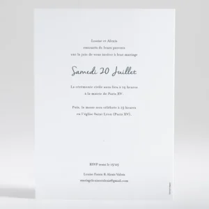 Faire-part de mariage Artisanal*Faire-part Elégant Fashion