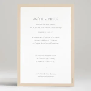 Faire-part de mariage Bel amour*Faire-part Elégant Best