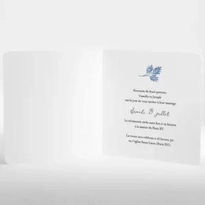 Faire-part de mariage Blue*Faire-part Elégant New