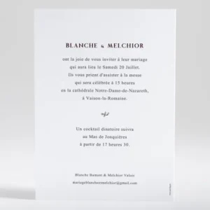 Faire-part de mariage Botanic gold*Faire-part Elégant Fashion