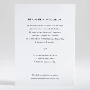 Faire-part de mariage Botanic gold*Faire-part Elégant Fashion
