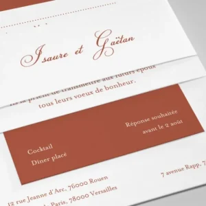 Faire-part de mariage Caractere*Faire-part Elégant Best