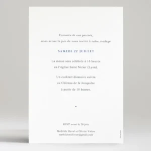 Faire-part de mariage Cliche*Faire-part Elégant New