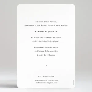 Faire-part de mariage Cliche*Faire-part Elégant New