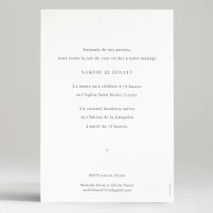 Faire-part de mariage Cliche*Faire-part Elégant New