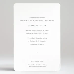 Faire-part de mariage Cliche*Faire-part Elégant New
