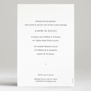 Faire-part de mariage Cliche*Faire-part Elégant New