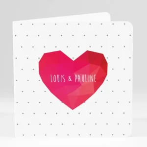 Faire-part de mariage Coeur origami*Faire-part Elégant Fashion