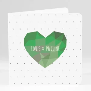 Faire-part de mariage Coeur origami*Faire-part Elégant Fashion