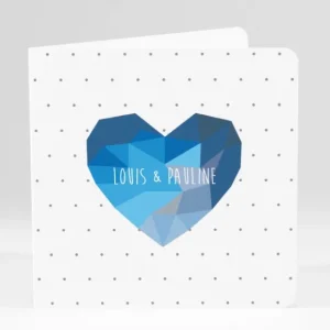 Faire-part de mariage Coeur origami*Faire-part Elégant Fashion
