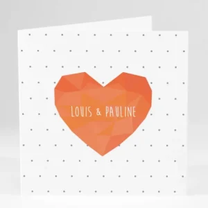 Faire-part de mariage Coeur origami*Faire-part Elégant Fashion