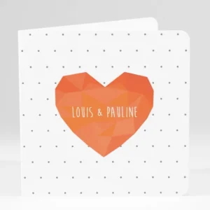 Faire-part de mariage Coeur origami*Faire-part Elégant Fashion