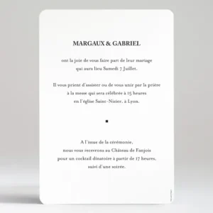 Faire-part de mariage Contemporain*Faire-part Elégant Sale