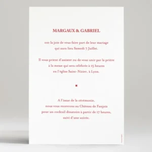 Faire-part de mariage Contemporain*Faire-part Elégant Sale