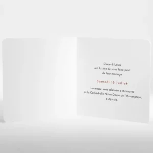 Faire-part de mariage Corse*Faire-part Elégant Hot