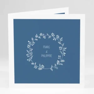 Faire-part de mariage Couronne de feuilles*Faire-part Elégant New