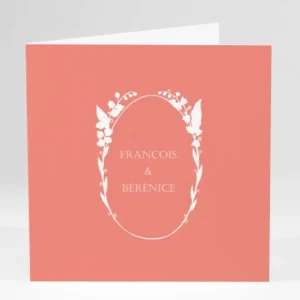 Faire-part de mariage Couronne fleurs blanches*Faire-part Elégant Best