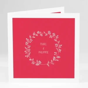 Faire-part de mariage Couronne de feuilles*Faire-part Elégant New