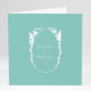 Faire-part de mariage Couronne fleurs blanches*Faire-part Elégant Best