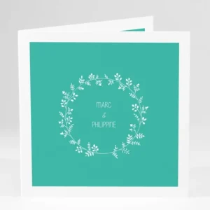 Faire-part de mariage Couronne de feuilles*Faire-part Elégant New