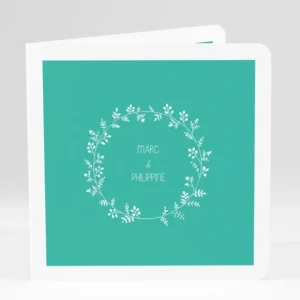 Faire-part de mariage Couronne de feuilles*Faire-part Elégant New
