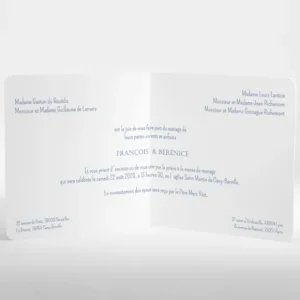 Faire-part de mariage Couronne fleurs blanches*Faire-part Elégant Best