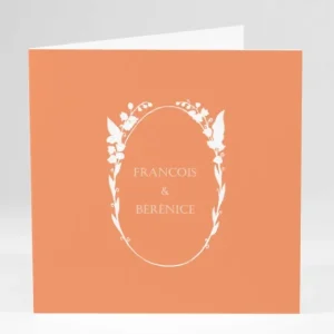 Faire-part de mariage Couronne fleurs blanches*Faire-part Elégant Best