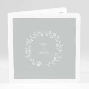 Faire-part de mariage Couronne de feuilles*Faire-part Elégant New
