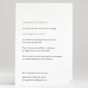 Faire-part de mariage Empreinte*Faire-part Elégant Outlet