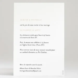 Faire-part de mariage Empreinte*Faire-part Elégant Outlet