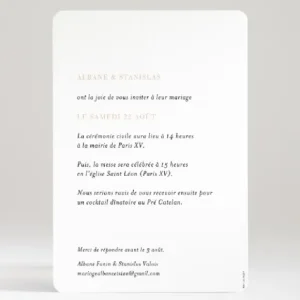 Faire-part de mariage Empreinte*Faire-part Elégant Outlet