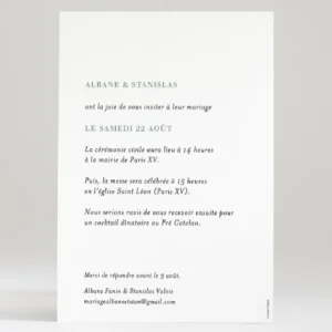 Faire-part de mariage Empreinte*Faire-part Elégant Outlet