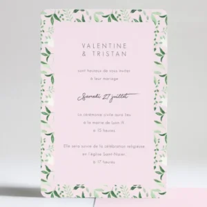 Faire-part de mariage Envolee vegetale*Faire-part Elégant Discount