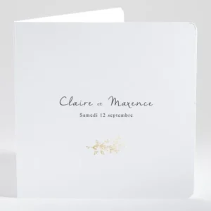 Faire-part de mariage Feuille d'or chic*Faire-part Elégant Online