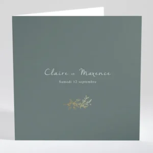Faire-part de mariage Feuille d'or chic*Faire-part Elégant Online