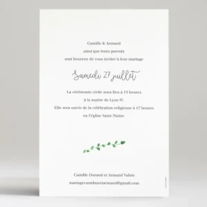 Faire-part de mariage Fleurs*Faire-part Elégant Fashion