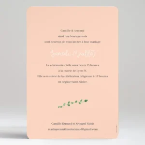 Faire-part de mariage Fleurs*Faire-part Elégant Fashion