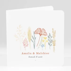 Faire-part de mariage Fleurs des champs*Faire-part Elégant Fashion