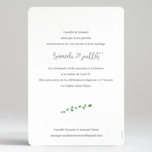 Faire-part de mariage Fleurs*Faire-part Elégant Fashion