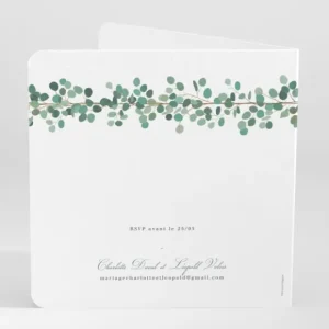 Faire-part de mariage Guirlande d'eucalyptus*Faire-part Elégant Fashion