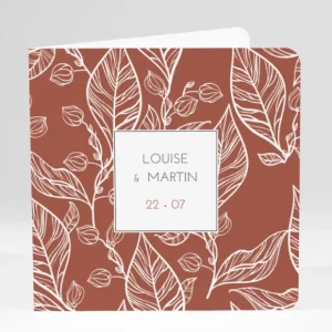 Faire-part de mariage Herbier*Faire-part Elégant Online