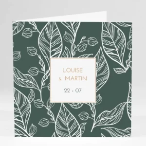 Faire-part de mariage Herbier*Faire-part Elégant Online