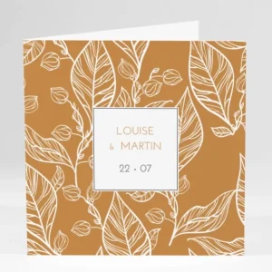 Faire-part de mariage Herbier*Faire-part Elégant Online