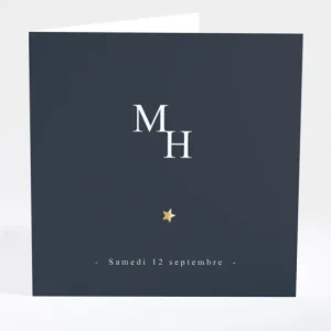 Faire-part de mariage Initiales etoilees*Faire-part Elégant Sale