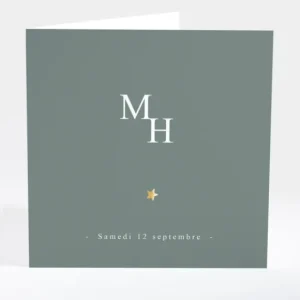 Faire-part de mariage Initiales etoilees*Faire-part Elégant Sale