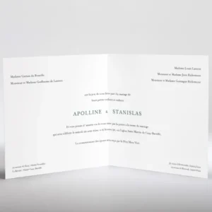 Faire-part de mariage Initiales gravees en or couleur*Faire-part Elégant Hot
