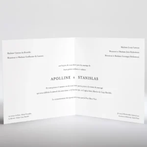 Faire-part de mariage Initiales gravees en or couleur*Faire-part Elégant Hot